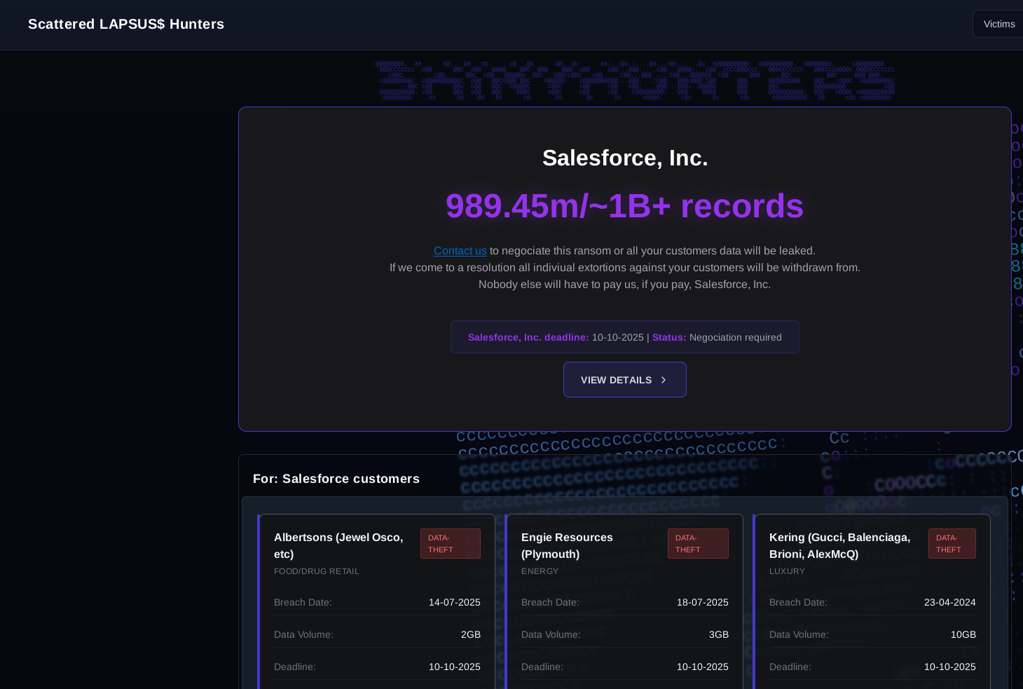 ShinyHunters Launches Data Leak Site: Trinity of Chaos Announces New Ransomware Victims