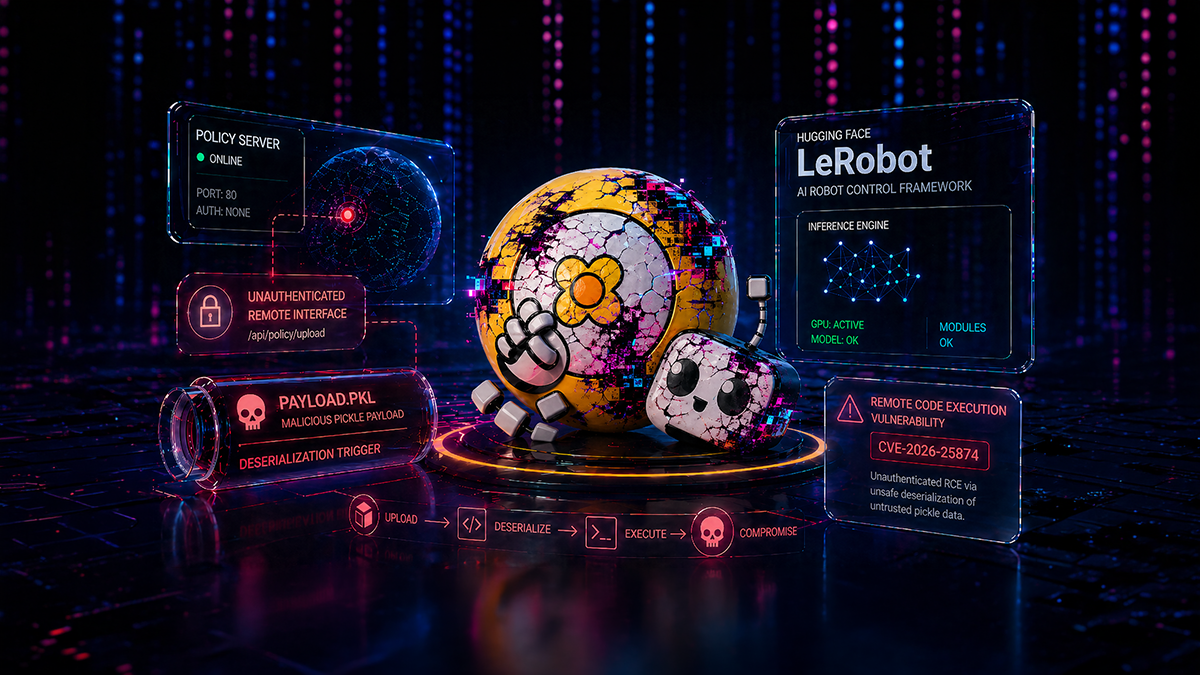 CVE-2026-25874: Hugging Face LeRobot Unauthenticated RCE via Pickle Deserialization